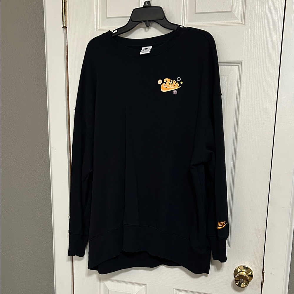 Nike women’s Black and Orange Crewneck Sweater
